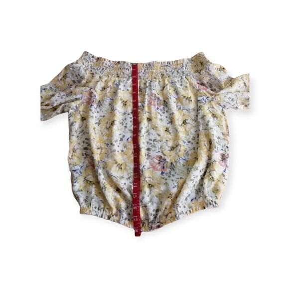 Joie NWT Floral Off-Shoulder Yellow Blouse Size Small - Picture 8 of 9